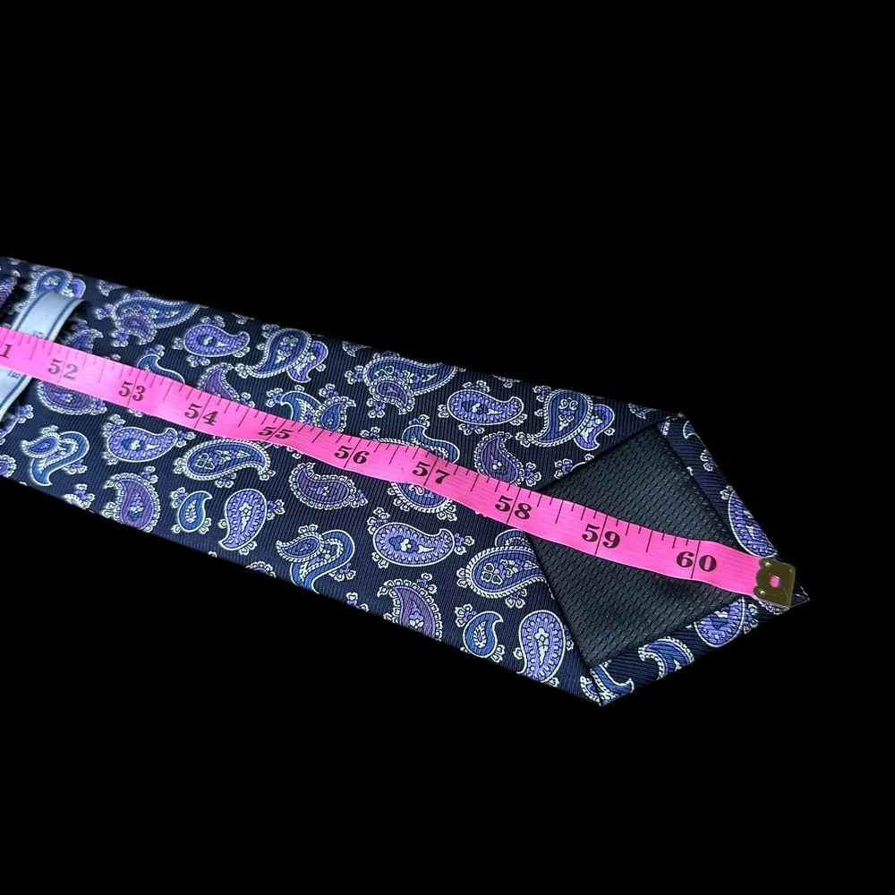 Enro Mens Silk Tie Navy Blue Purple Paisley Classic Formal Necktie 59x3.5